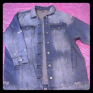 Oversize Distressed Denim Jacket
